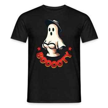 Drôle Halloween Vintage Rétro Booty Ghost Fun - T-shirt homme - noir - Devant - AI Model Male 178 light (178cm)