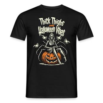 Lustiges Halloween Mit Dickem Oberschenkel - Männer T-Shirt - Schwarz - Vorne - AI Model Male 178 light (178cm)