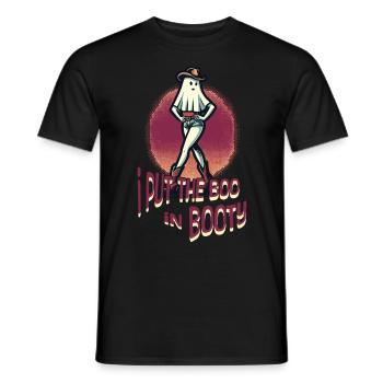 Lustiges Halloween Girl: I Put The Boo In Booty - Männer T-Shirt - Schwarz - Vorne - AI Model Male 178 light (178cm)