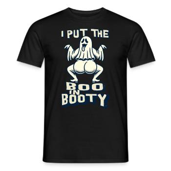 lustiger Gespenster Spruch i put the boo in booty - Männer T-Shirt - Schwarz - Vorne - AI Model Male 178 light (178cm)