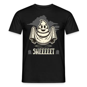 Halloween Kackhaufen Gespenst Sheet Spaß - Männer T-Shirt - Schwarz - Vorne - AI Model Male 178 light (178cm)