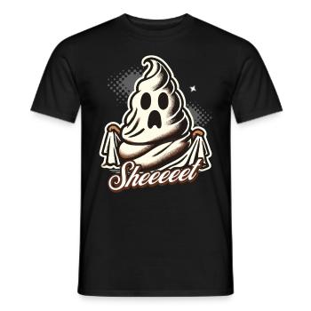 Halloween Kacke Sheet Geist Spaß - Männer T-Shirt - Schwarz - Vorne - AI Model Male 178 light (178cm)