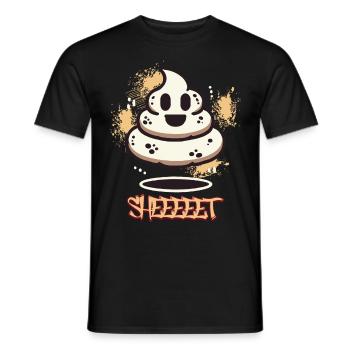 Drôle Caca Pile Fantôme Caca d’Halloween - T-shirt homme - noir - Devant - AI Model Male 178 light (178cm)