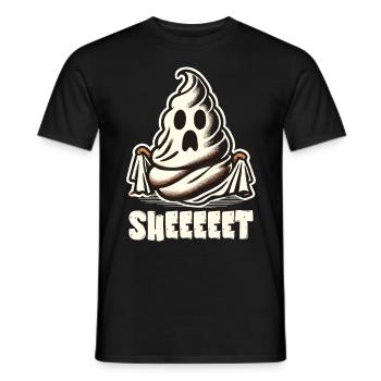 Halloween Caca Drôle Feuille Fantôme - T-shirt homme - noir - Devant - AI Model Male 178 light (178cm)