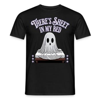 Halloween Sheet In Bed Funny Saying - Men's T-Shirt - black - Front - AI Model Male 178 light (178cm)