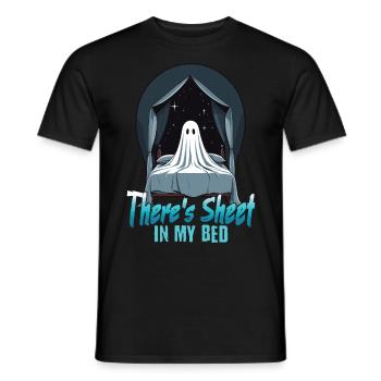 Halloween Sheet In Bed Funny Saying - Men's T-Shirt - black - Front - AI Model Male 178 light (178cm)