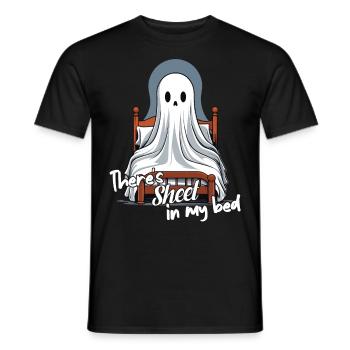 Halloween Sheet In Bed Funny Saying - Men's T-Shirt - black - Front - AI Model Male 178 light (178cm)