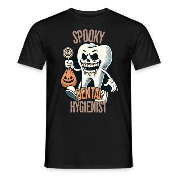 Spooky Dental Hygienist Halloween Design - Men's T-Shirt - black - Front - AI Model Male 178 light (178cm)