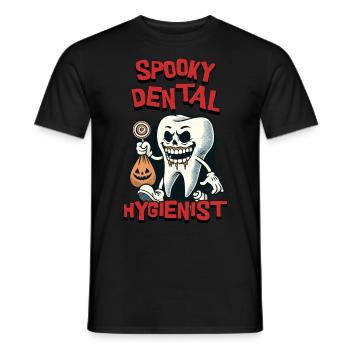 Motif d’Halloween d’hygiéniste dentaire effrayant - T-shirt homme - noir - Devant - AI Model Male 178 light (178cm)