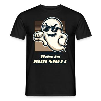 Funny Halloween Ghost This Is Boo Sheet - Men's T-Shirt - black - Front - AI Model Male 178 light (178cm)