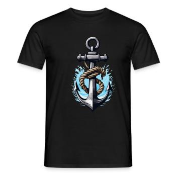Aesthetic Anchor Design - Men's T-Shirt - black - Front - AI Model Male 178 light (178cm)