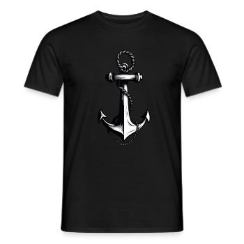 Aesthetic Anchor Design Hobby Fisherman Seafarer - Men's T-Shirt - black - Front - AI Model Male 178 light (178cm)