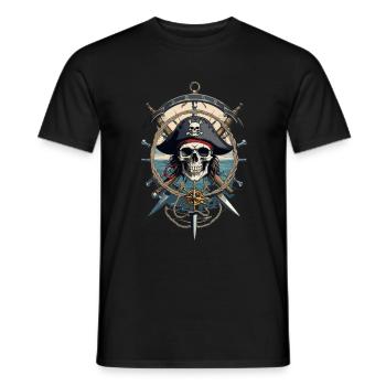 Pirate Flags Skull Jolly Roger Pirate Costume - Men's T-Shirt - black - Front - AI Model Male 178 light (178cm)