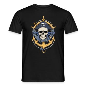 Pirate Flags Skull Jolly Roger Pirate Costume - Men's T-Shirt - black - Front - AI Model Male 178 light (178cm)