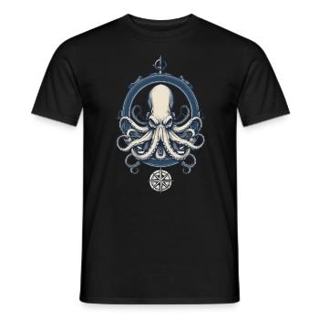 Krake Seeungeheuer Fischer Segelboot Meerliebhaber - Männer T-Shirt - Schwarz - Vorne - AI Model Male 178 light (178cm)