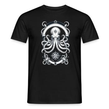Krake Seeungeheuer Hobby Fischer Seefahrer - Männer T-Shirt - Schwarz - Vorne - AI Model Male 178 light (178cm)