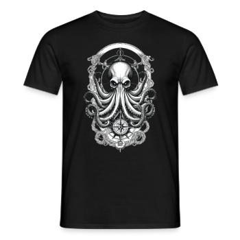 Krake Seeungeheuer Hobby Fischer Seefahrer - Männer T-Shirt - Schwarz - Vorne - AI Model Male 178 light (178cm)