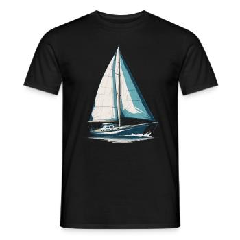 Elegante Segelyacht Für Segelliebhaber - Männer T-Shirt - Schwarz - Vorne - AI Model Male 178 light (178cm)
