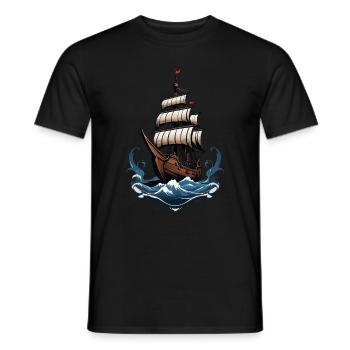 Majestätisches Segelschiff Auf Hoher See - Männer T-Shirt - Schwarz - Vorne - AI Model Male 178 light (178cm)