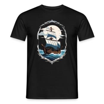 Motif de voilier aventureux - T-shirt homme - noir - Devant - AI Model Male 178 light (178cm)