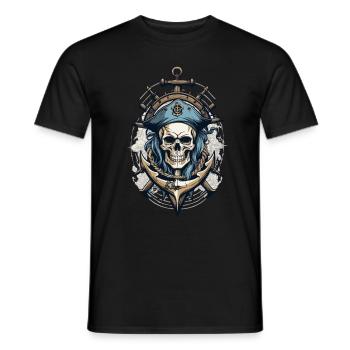 Piratenflaggen Skull Jolly Roger Pirat Kostüm - Männer T-Shirt - Schwarz - Vorne - AI Model Male 178 light (178cm)