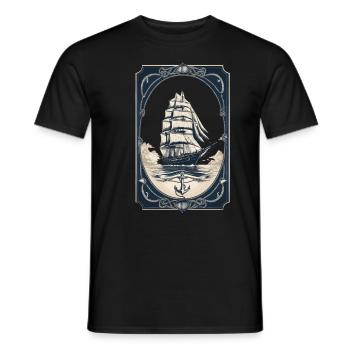 Voilier maritime Aventure Romance - T-shirt homme - noir - Devant - AI Model Male 178 light (178cm)