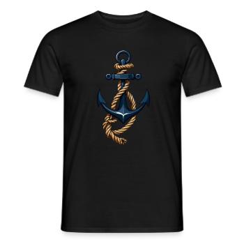 Aesthetic Anchor Design Hobby Fisherman Seafarer - Men's T-Shirt - black - Front - AI Model Male 178 light (178cm)