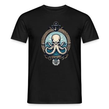 Krake Seeungeheuer Hobby Fischer Seefahrer - Männer T-Shirt - Schwarz - Vorne - AI Model Male 178 light (178cm)