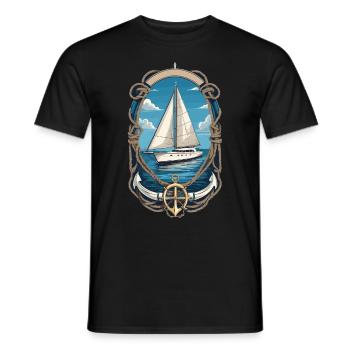 äSegelboot Abenteuer Auf Hoher See - Männer T-Shirt - Schwarz - Vorne - AI Model Male 178 light (178cm)