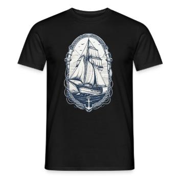 Elegante Segelschiff Abenteuer Motiv - Männer T-Shirt - Schwarz - Vorne - AI Model Male 178 light (178cm)