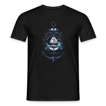 Maritime Adventure Sailboat Anchor - Men's T-Shirt - black - Front - AI Model Male 178 light (178cm)