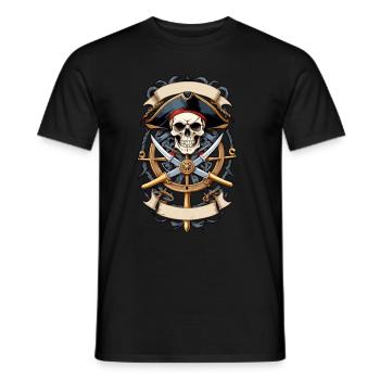 Pirate Flags Skull Jolly Roger Pirate Costume - Men's T-Shirt - black - Front - AI Model Male 178 light (178cm)