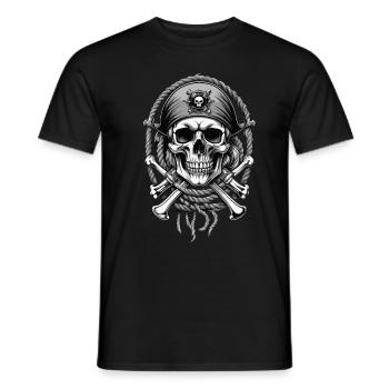 Pirate Flags Skull Jolly Roger Pirate Costume - Men's T-Shirt - black - Front - AI Model Male 178 light (178cm)