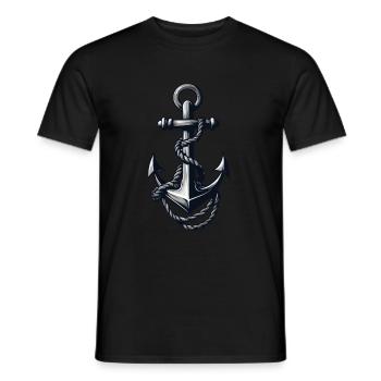 Aesthetic Anchor Design - Men's T-Shirt - black - Front - AI Model Male 178 light (178cm)