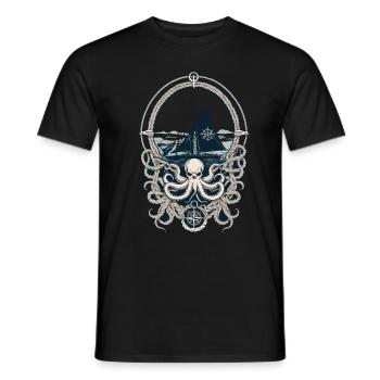 Octopus Sea Monster Hobby Pêcheur Marin - T-shirt homme - noir - Devant - AI Model Male 178 light (178cm)