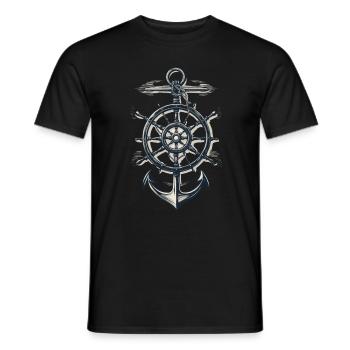 Maritime Compass Anchor Symbol - Men's T-Shirt - black - Front - AI Model Male 178 light (178cm)