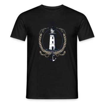 Lighthouse Hobby Fisherman Sailor Vintage Style - Men's T-Shirt - black - Front - AI Model Male 178 light (178cm)