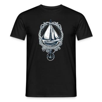 Elegantes Segelboot Mit Anker - Männer T-Shirt - Schwarz - Vorne - AI Model Male 178 light (178cm)