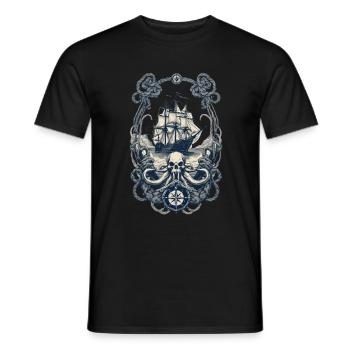 Abenteuer Auf Hoher See Mit Piratenschiff - Männer T-Shirt - Schwarz - Vorne - AI Model Male 178 light (178cm)