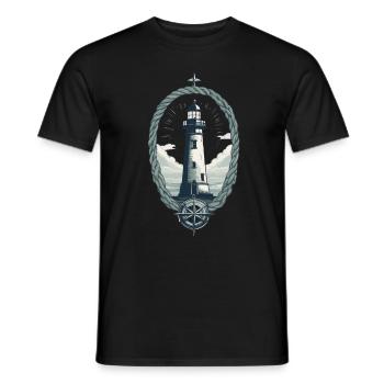 Phare Hobby Pêcheur Marin Amoureux de la mer - T-shirt homme - noir - Devant - AI Model Male 178 light (178cm)