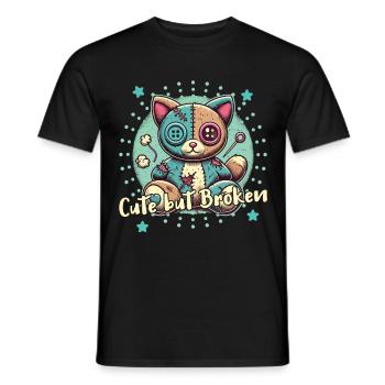 Mental Psychopath Cute But Broken - Men's T-Shirt - black - Front - AI Model Male 178 light (178cm)