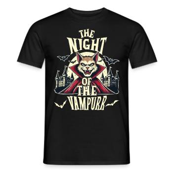 The Night of the Vampire Cat Mysticism - Men's T-Shirt - black - Front - AI Model Male 178 light (178cm)