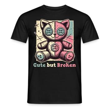 Mental Psychopath Cute But Broken Statement - Men's T-Shirt - black - Front - AI Model Male 178 light (178cm)