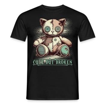 Mental Psychopath Cute But Broken Charm - Men's T-Shirt - black - Front - AI Model Male 178 light (178cm)