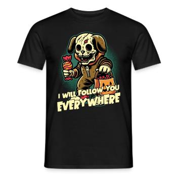 Halloween squelette chien collection de bonbons - T-shirt homme - noir - Devant - AI Model Male 178 light (178cm)