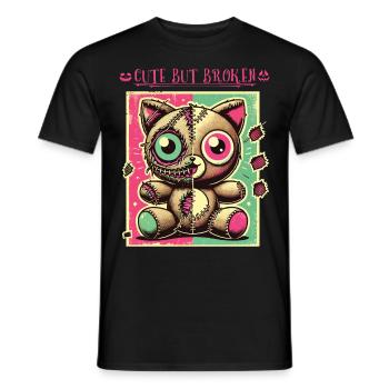 Mental Psychopath Cute But Broken Design - Men's T-Shirt - black - Front - AI Model Male 178 light (178cm)