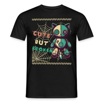 Mental Psychopath Cute But Broken Design - Men's T-Shirt - black - Front - AI Model Male 178 light (178cm)