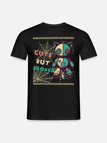 Psychopathe mental Design mignon mais cassé - T-shirt homme - noir