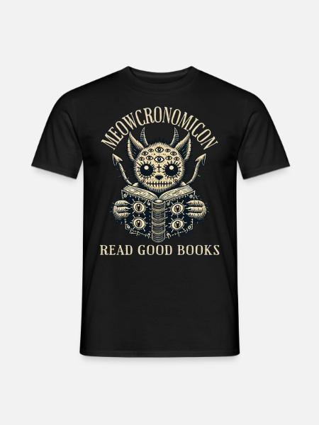 Meowcronomicon Read Good Books - Men's T-Shirt - black