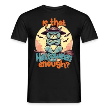 Is Halloween enough? Cat fun - Men's T-Shirt - black - Front - AI Model Male 178 light (178cm)